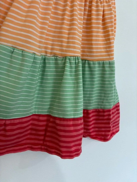 Bonnie Jeans Girls Spring Striped Dress Size 5, Color Block Tiered Easter Dress - Picture 4 of 6